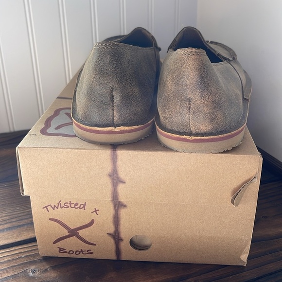 Twisted X Distressed Brown Slip-On Loafers - Picture 3 of 8
